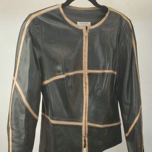 DANIER COUTURE BROWN SOFT LEATHER JACKET, SIZE SMALL